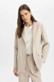 DeFacto Oversize Fit Ceket Yaka Keten Karışımlı Blazer Ceket C6243AX24SMBG234