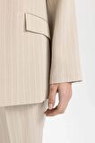 DeFacto Oversize Fit Ceket Yaka Keten Karışımlı Blazer Ceket C6243AX24SMBG234