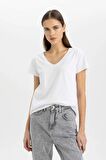DeFacto Regular Fit V Yaka Basic Kısa Kollu Tişört K1507AZ24SMWT83