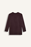 Regular Fit Bisiklet Yaka Basic Düz Triko Kazak Tunik