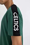 DeFactoFit NBA Boston Celtics Standart Fit Bisiklet Yaka Kısa Kollu Tişört