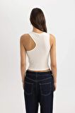 DeFacto Slim Fit Asimetrik Fitilli Kaşkorse Atlet C6246AX24SPWT32