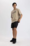 DeFactoFit Oversize Geniş Kalıp Kargo Cepli Dokuma Sporcu Şort C1530AX24SMBK81