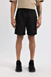 DeFactoFit Oversize Geniş Kalıp Kargo Cepli Dokuma Sporcu Şort C1530AX24SMBK81