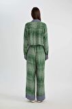 DeFacto Wide Leg Maroken Kumaş Pantolon Geniş Bol Paça Desenli Yüksek Bel Uzun Boy C6194AX24SMGN500