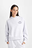 DeFacto Regular Fit Kapüşonlu Baskılı Kalın Sweatshirt D6720AX24WNGR93