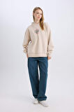 DeFacto Coool Loose Fit Baskılı Kapüşonlu Sweatshirt D6671AX24WNBG701