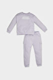 DeFacto Kız Bebek 2'li Takım Baskılı Kalın Sweatshirt Beli Lastikli Jogger Eşofman Altı D6206A5NSPR305