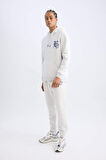 DeFactoFit Kalın Jogger Eşofman Altı NBA Brooklyn Nets Standart Fit Cepli Uzun Paça D3225AX24WNGR493