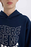 DeFacto Erkek Çocuk 2'li Takım Kapüşonlu Baskılı Sweatshirt Beli Lastikli Eşofman Altı B0409A824CWIN222