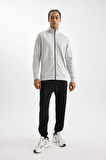 DeFactoFit  Sporcu Jogger Eşofman Altı Standart Fit Fermuar Cepli Skuba Dalgıç Kumaş D1896AX24AUBK81