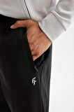 DeFactoFit  Sporcu Jogger Eşofman Altı Standart Fit Fermuar Cepli Skuba Dalgıç Kumaş D1896AX24AUBK81