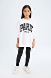 DeFacto Kız Çocuk 2'li Takım Baskılı Sweatshirt Uzun Tayt D6453A8NSWT34