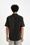 DeFacto Regular Fit Apaş Yaka Floral Poplin Kısa Kollu Gömlek D8329AX24HSBK81