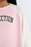 DeFacto Kız Çocuk Relax Fit Bisiklet Yaka Baskılı Sweatshirt D6642A824AUER99