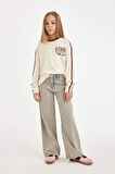 DeFacto Kız Çocuk Wide Leg Geniş Bol Paça Cepli Jean Pantolon D7178A824WNNM39