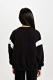 DeFacto Kız Çocuk Siyah Relax Fit Bisiklet Yaka Baskılı Sweatshirt D6641A824AUBK81