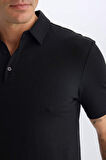 DeFacto Slim Fit Dar Kesim Pamuklu Kısa Kollu Siyah Polo Tişört X2594AZ25SPBK81