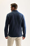 DeFacto Lacivert Tüylenme Yapmayan Soğuk Geçirmez  Regular Fit Dik Yaka Fermuarlı Polar Sweatshirt Y3996AZNSIN257