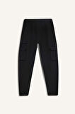 DeFactoFit Sporcu Jogger Eşofman Altı Slim Fit Dar Kesim Dokuma Kargo Cepli Standart Paça D3884AX24WNBK81
