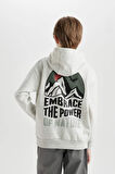 DeFacto Erkek Çocuk Oversize Geniş Kalıp Baskılı Kapüşonlu Sweatshirt D5387A824WNER123