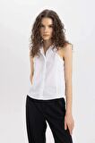 DeFacto Fitted Poplin Kolsuz Gömlek C9233AX24SMWT34