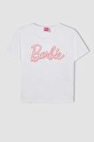 DeFacto Kız Çocuk Barbie Pijama Takımı Boxy Fit Kısa Kollu Üst Şort C8504A824SMWT34