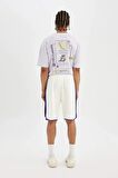 DeFactoFit NBA Los Angeles Lakers Standart Fit Kısa Paça Şort W9811AZ24SMER105