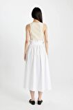 DeFacto A Kesim Normal Bel Poplin Midi Etek C7238AX24SMWT83