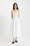 DeFacto A Kesim Normal Bel Poplin Maxi Etek C7238AX24SMWT83