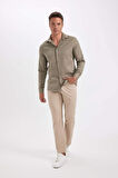 DeFacto Modern Fit Polo Yaka Poplin Uzun Kollu Gömlek R4340AZNSKH465