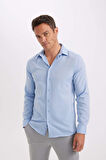 DeFacto Modern Fit Polo Yaka Poplin Uzun Kollu Gömlek R4340AZNSBE809