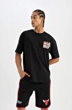 DeFactoFit NBA Chicago Bulls Standart Fit Cepli Bermuda Şort A3822AX24SMBK81