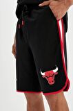 DeFactoFit NBA Chicago Bulls Standart Fit Cepli Bermuda Şort A3822AX24SMBK81