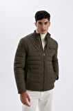 DeFacto Slim Fit Dar Kesim Dik Yaka Fermuarlı Cepli Suni Deri Ceket Mont X4014AZ24WNKH254