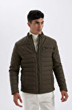 DeFacto Slim Fit Dar Kesim Dik Yaka Fermuarlı Cepli Suni Deri Ceket Mont X4014AZ24WNKH254