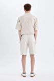 DeFacto Regular Fit Düz Paça Gabardin Bermuda Şort C5397AX24SMBG766