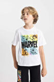 DeFacto Erkek Çocuk Marvel Comics Kısa Kollu Tişört Şort 2'li Takım C4252A824HSWT34