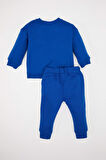 DeFacto Erkek Bebek 2'li Takım Bisiklet Yaka Baskılı Sweatshirt Lastikli Eşofman Altı D7647A524WNBE142