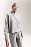 DeFactoFit Fermuarlı Dik Yaka Sporcu Sweatshirt D1703AX24AUGR93