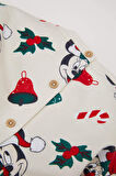 DeFacto Kız Bebek Disney Mickey & Minnie Bisiklet Yaka Yılbaşı Temalı Uzun Kollu Elbise D7431A524WNER233