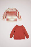 DeFacto Erkek Bebek Bisiklet Yaka Baskılı İçi Yumuşak Tüylü 2'li Sweatshirt D5782A524WNOG222