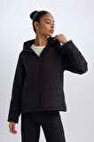 DeFactoFit Su İtici Regular Fit Kapüşonlu Fermuarlı Mont D6085AX25SPBK81