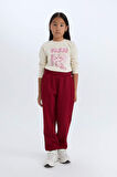DeFacto Kız Çocuk Beli Paçası Lastikli Cepli Basic Düz Jogger Eşofman Altı D7008A824WNBR114