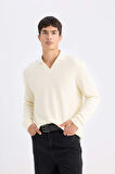 Regular Fit Polo Yaka Sweatshirt