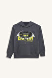 DeFacto Erkek Çocuk Batman Kapüşonlu Kanguru Cepli Sweatshirt D6740A824WNAR58