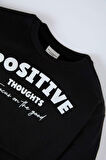 Kız Bebek Baskılı Uzun Kollu Tütü Etekli Sweatshirt Elbise