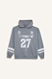 DeFacto Coool Oversize Geniş Kalıp Kapüşonlu Baskılı Kalın Sweatshirt D6696AX24WNGR27