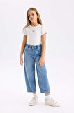 DeFacto Kız Çocuk Barrel Fit Jogger Paça Bilek Boy Jean Pantolon D7180A824WNNM28