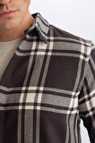DeFacto Regular Fit Polo Yaka Kareli Pamuklu Uzun Kollu Gömlek D7557AX24AUBN192
